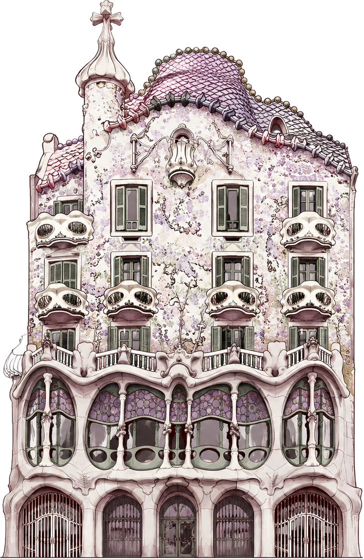 Illustration of Casa Batlló, Barcelona