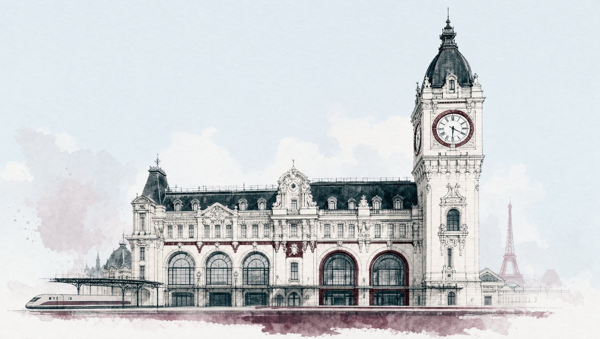 Paris Gare de Lyon, the arrival station for the Barcelona to Paris train